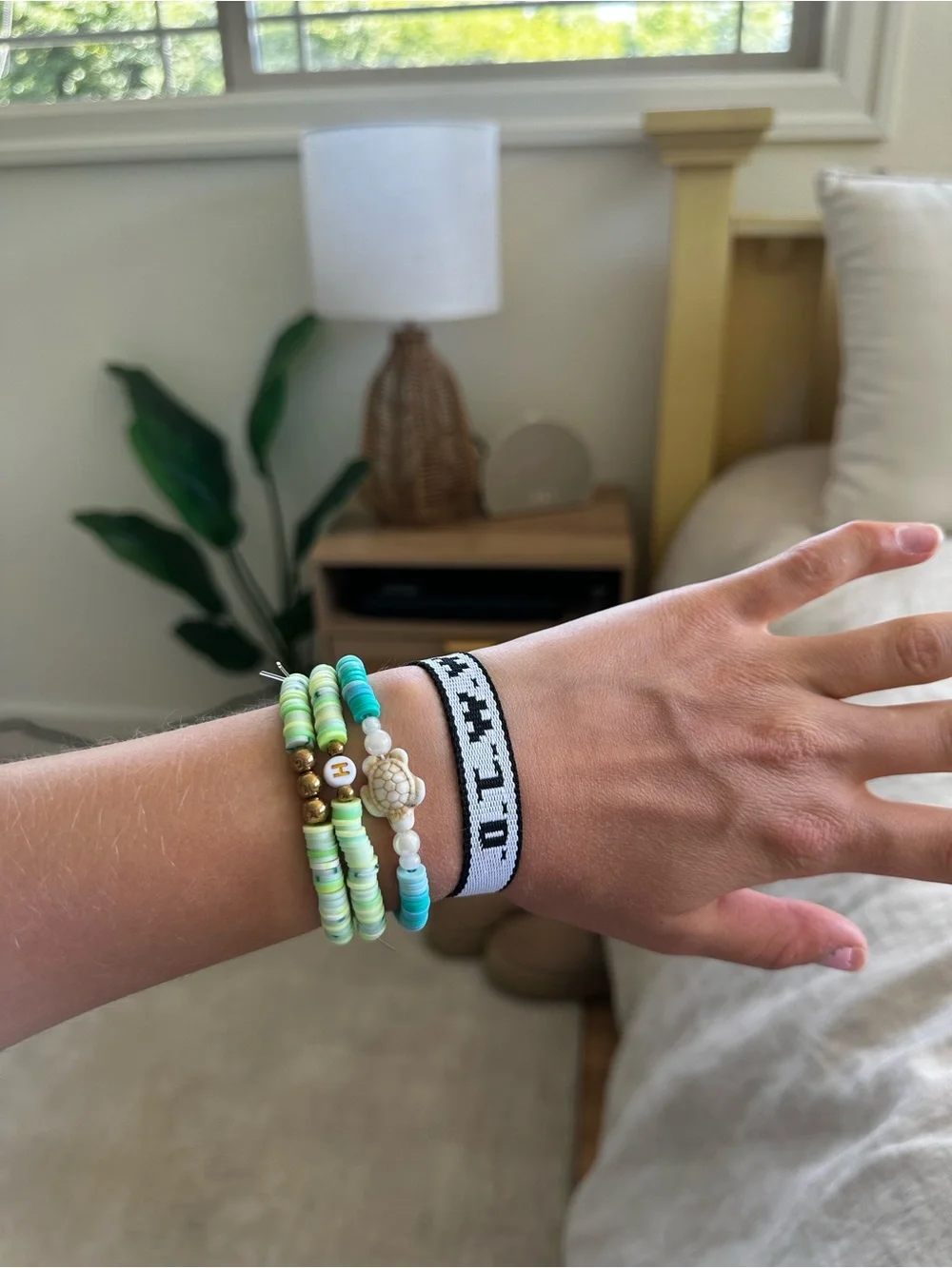 Beaded Stack Bracelet Set with Turquoise & Lime Accents